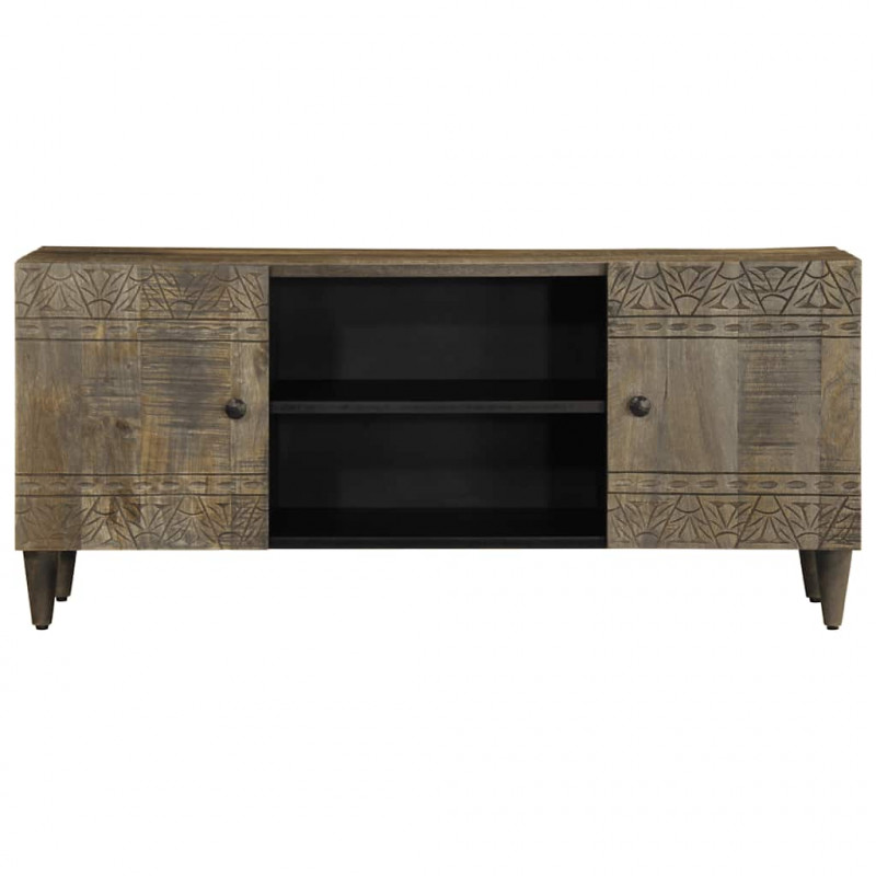 Szafka RTV Jasnoszara 105x33,5x46 cm Drewno lite Mango