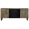 Szafka RTV Jasnoszara 105x33,5x46 cm Drewno lite Mango