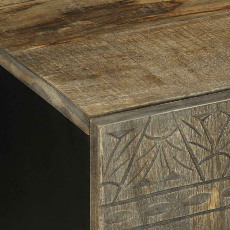 Szafka RTV Jasnoszara 105x33,5x46 cm Drewno lite Mango