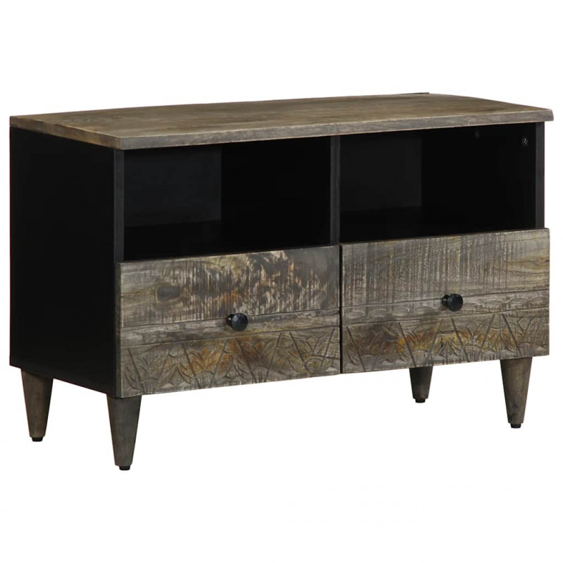 Szafka RTV Jasnoszara 70x33,5x46 cm Drewno lite Mango