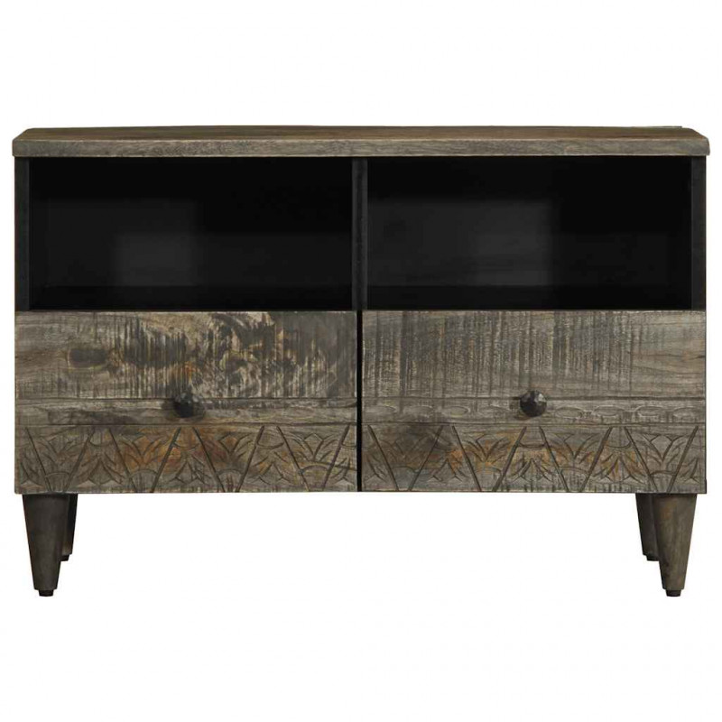 Szafka RTV Jasnoszara 70x33,5x46 cm Drewno lite Mango