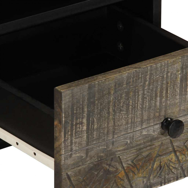Szafka RTV Jasnoszara 70x33,5x46 cm Drewno lite Mango