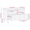 Szafka RTV Jasnoszara 70x33,5x46 cm Drewno lite Mango