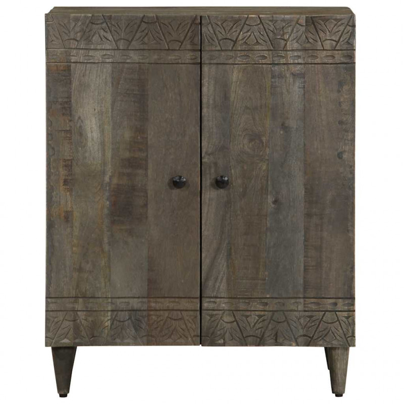 Komoda Jasnoszara 60x33,5x75 cm Drewno lite Mango