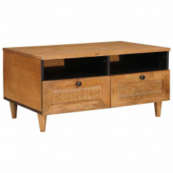 Stolik kawowy Jasny Brąz 80 x 54 x 40 cm Lite drewno akacjowe