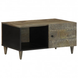 Stolik kawowy Jasnoszary 80x50x40 cm Drewno lite Mango