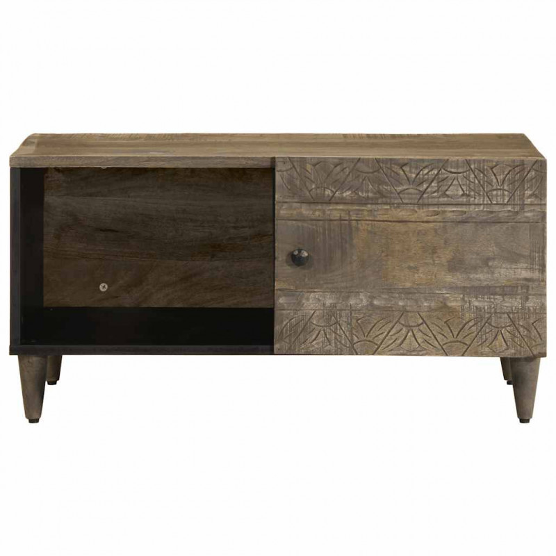 Stolik kawowy Jasnoszary 80x50x40 cm Drewno lite Mango