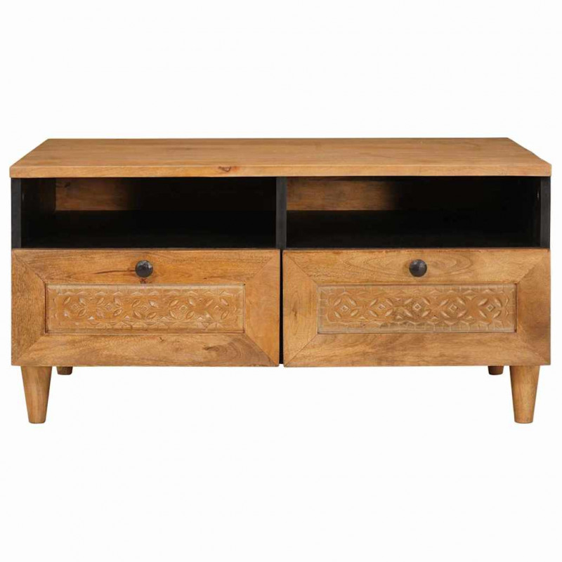 Stolik kawowy Jasny Brąz 80 x 54 x 40 cm Lite drewno akacjowe