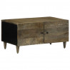 Stolik kawowy Jasnoszary 80x50x40 cm Drewno lite Mango