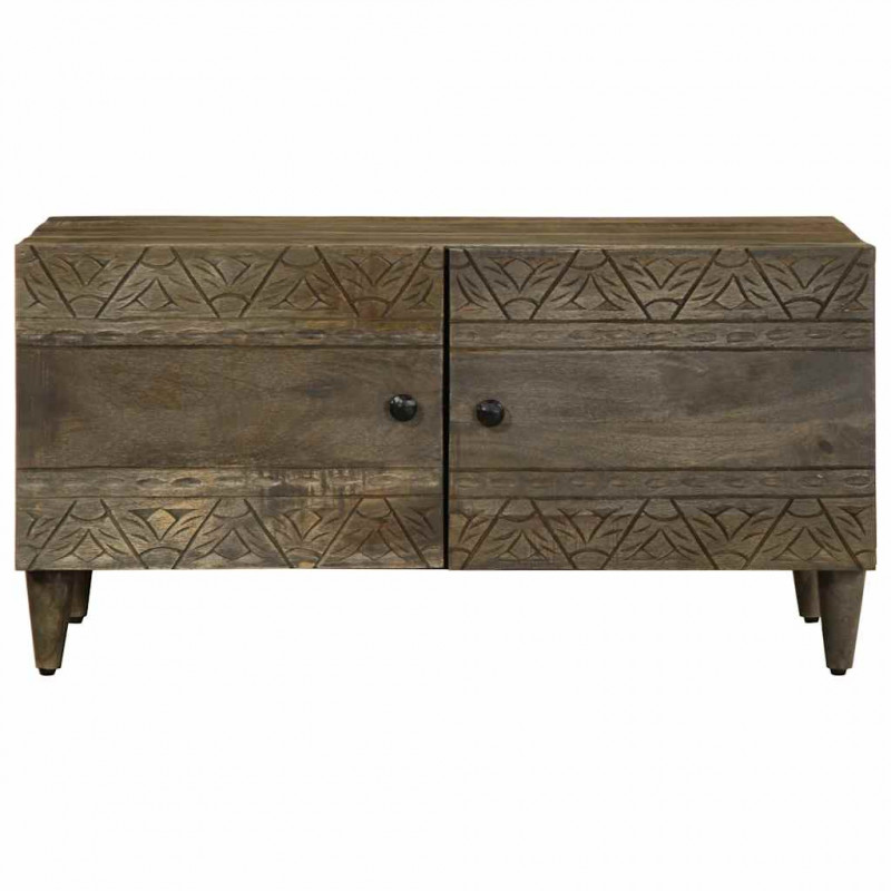 Stolik kawowy Jasnoszary 80x50x40 cm Drewno lite Mango