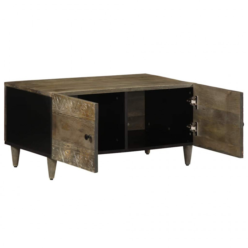 Stolik kawowy Jasnoszary 80x50x40 cm Drewno lite Mango