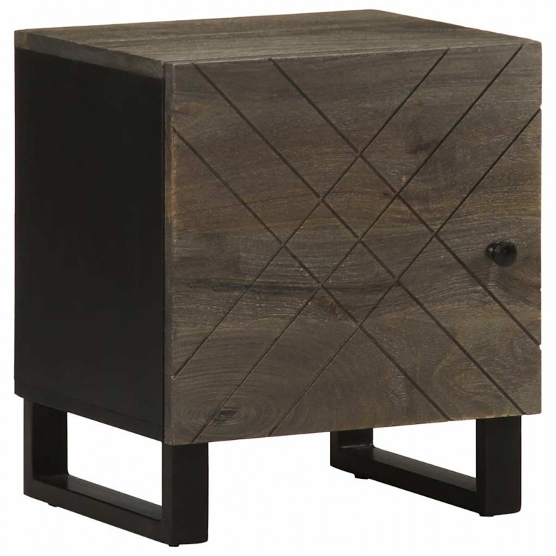 Szafki nocne, czarne, 2 szt., 40x33x46 cm, lite drewno mango