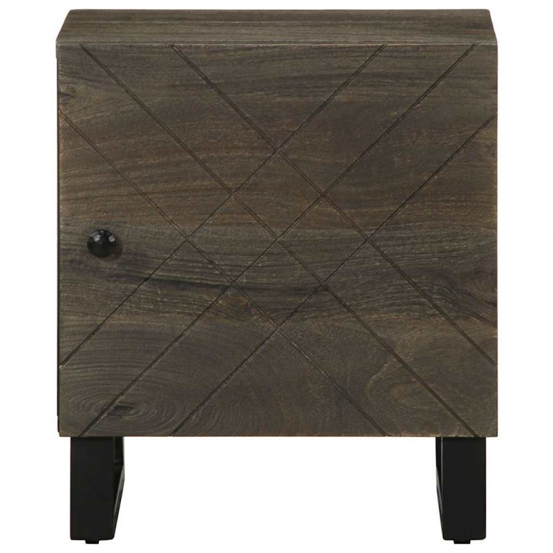 Szafki nocne, czarne, 2 szt., 40x33x46 cm, lite drewno mango