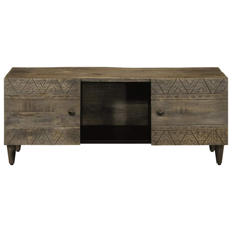 Stolik kawowy Jasnoszary 100x54x40 cm Drewno lite Mango