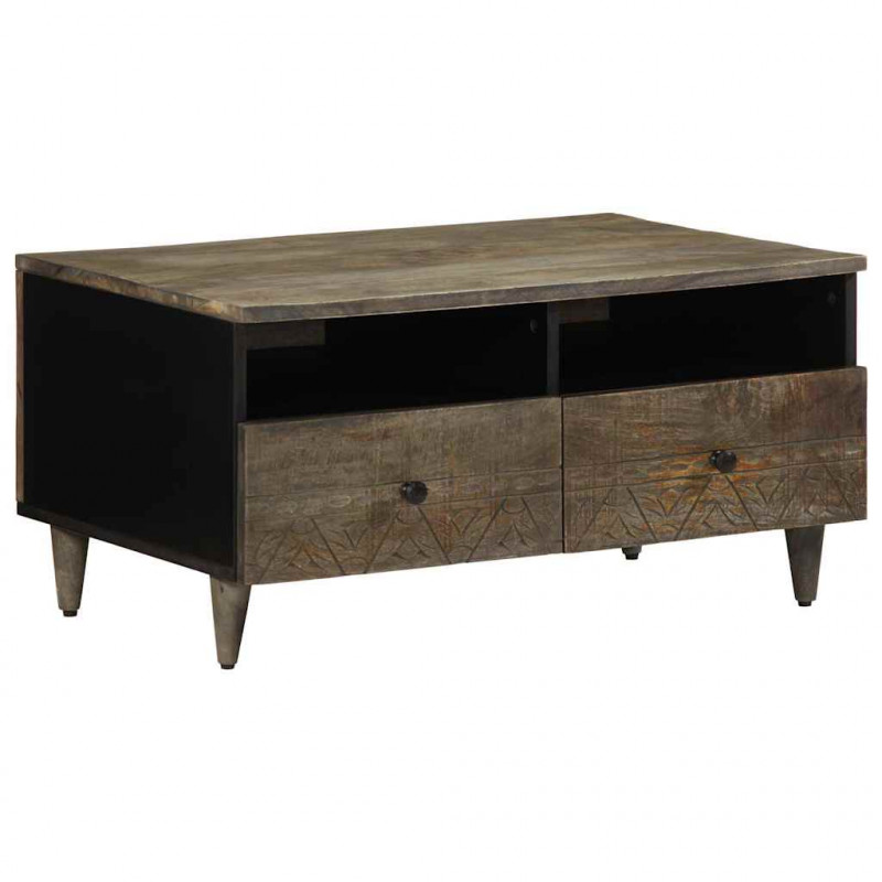 Stolik kawowy Jasnoszary 80x54x40 cm Drewno lite Mango