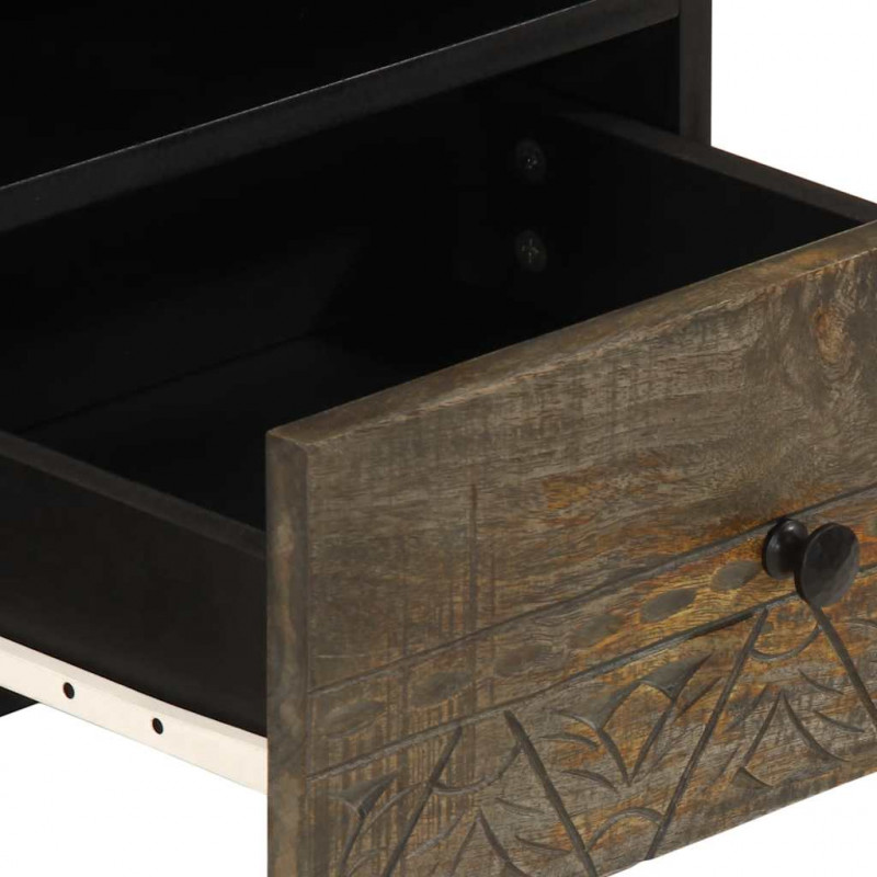 Stolik kawowy Jasnoszary 80x54x40 cm Drewno lite Mango