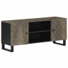 Szafka pod telewizor, czarna, 105x33x46 cm, lite drewno mango