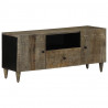 Szafka RTV Jasnoszara 105x33,5x46 cm Drewno lite Mango