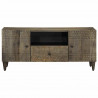 Szafka RTV Jasnoszara 105x33,5x46 cm Drewno lite Mango