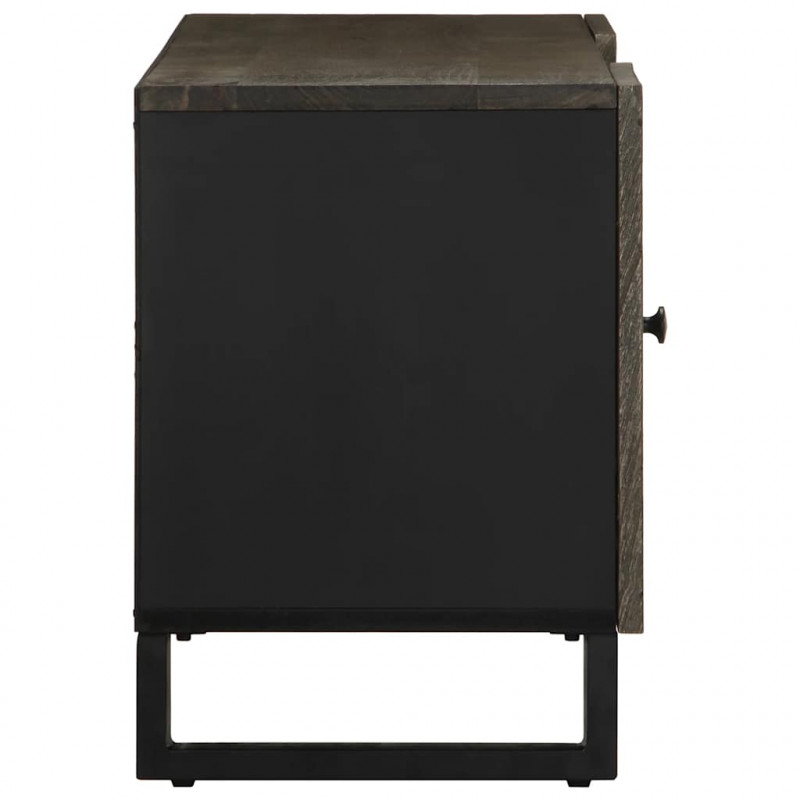 Szafka pod telewizor, czarna, 105x33x46 cm, lite drewno mango