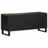 Szafka pod telewizor, czarna, 105x33x46 cm, lite drewno mango