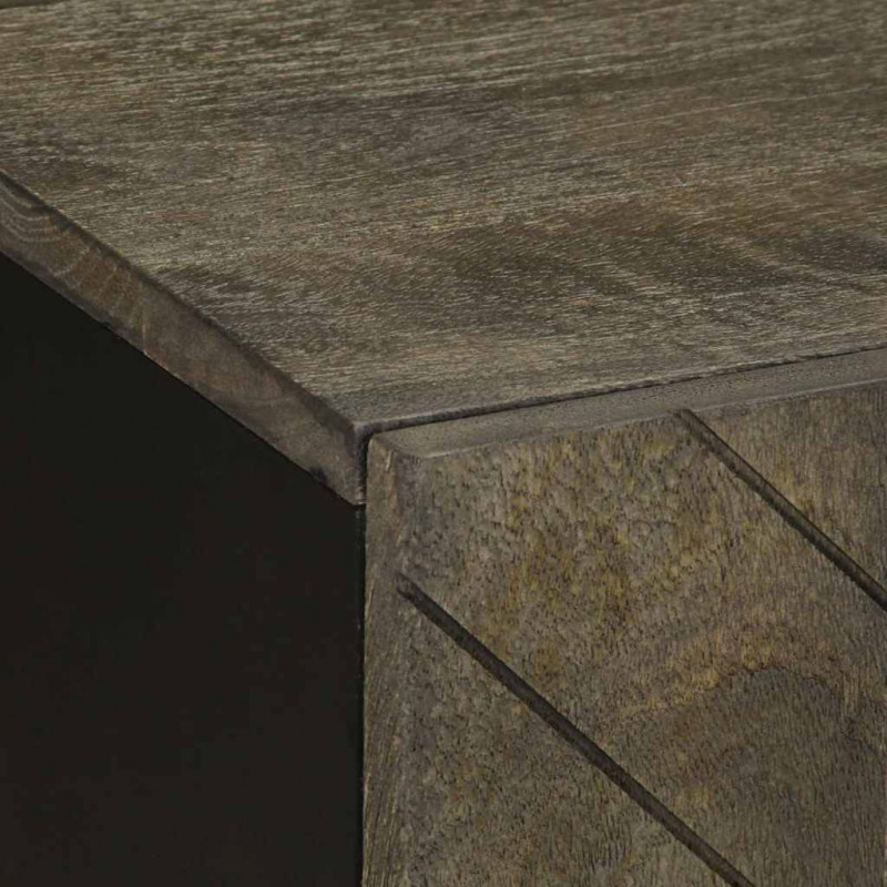 Szafka pod telewizor, czarna, 105x33x46 cm, lite drewno mango