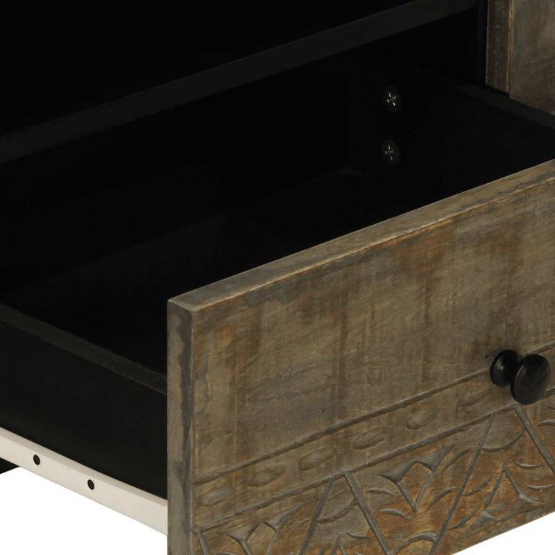 Szafka RTV Jasnoszara 105x33,5x46 cm Drewno lite Mango