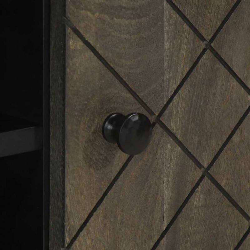 Szafka pod telewizor, czarna, 105x33x46 cm, lite drewno mango