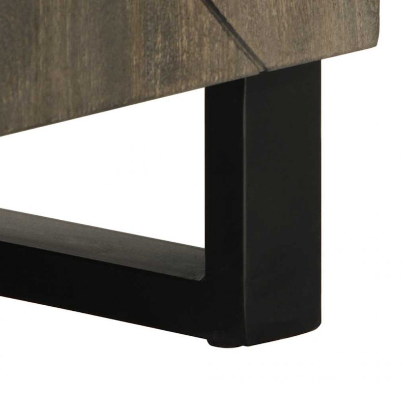 Szafka pod telewizor, czarna, 105x33x46 cm, lite drewno mango