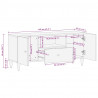Szafka RTV Jasnoszara 105x33,5x46 cm Drewno lite Mango