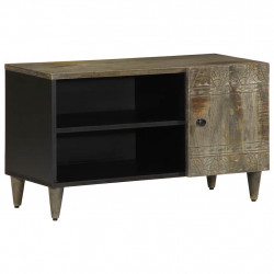 Szafka RTV Jasnoszara 80x31,5x46 cm Drewno lite Mango