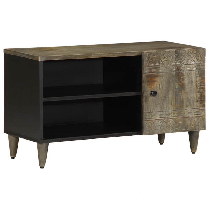 Szafka RTV Jasnoszara 80x31,5x46 cm Drewno lite Mango