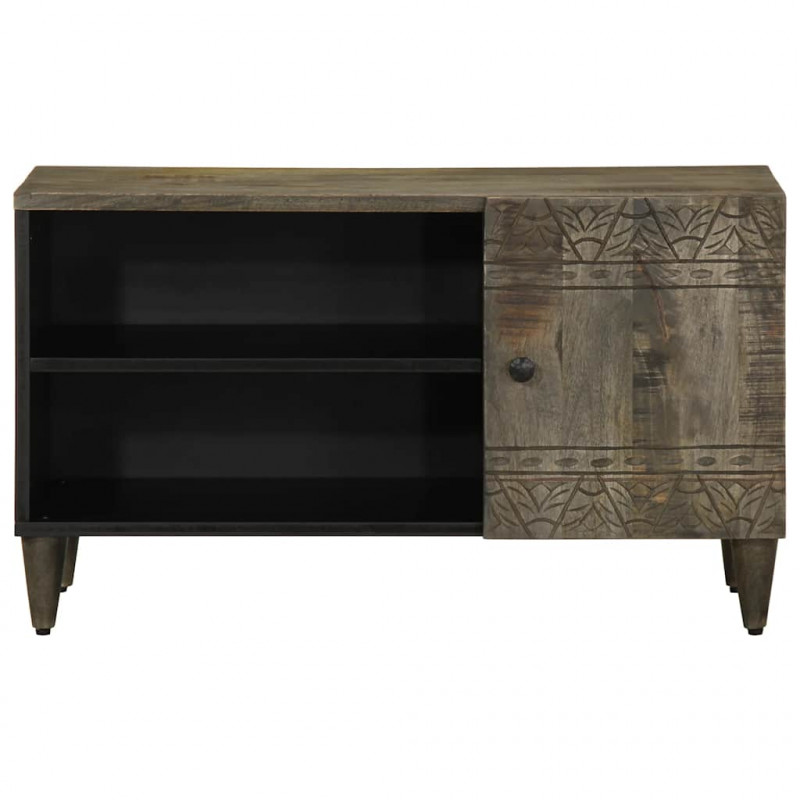 Szafka RTV Jasnoszara 80x31,5x46 cm Drewno lite Mango