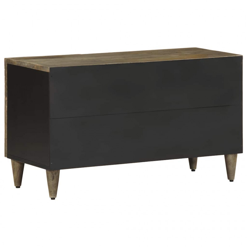 Szafka RTV Jasnoszara 80x31,5x46 cm Drewno lite Mango