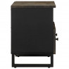 Szafka pod telewizor, czarna, 70x33x46 cm, lite drewno mango