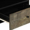 Szafka pod telewizor, czarna, 80x33x46 cm, lite drewno mango