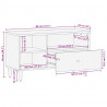Szafka pod telewizor, czarna, 80x33x46 cm, lite drewno mango