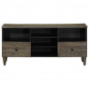 Szafka pod telewizor, czarna, 100x33x46 cm, lite drewno mango