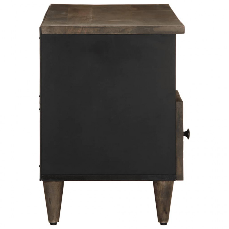 Szafka pod telewizor, czarna, 100x33x46 cm, lite drewno mango