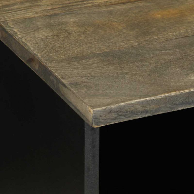 Szafka pod telewizor, czarna, 100x33x46 cm, lite drewno mango