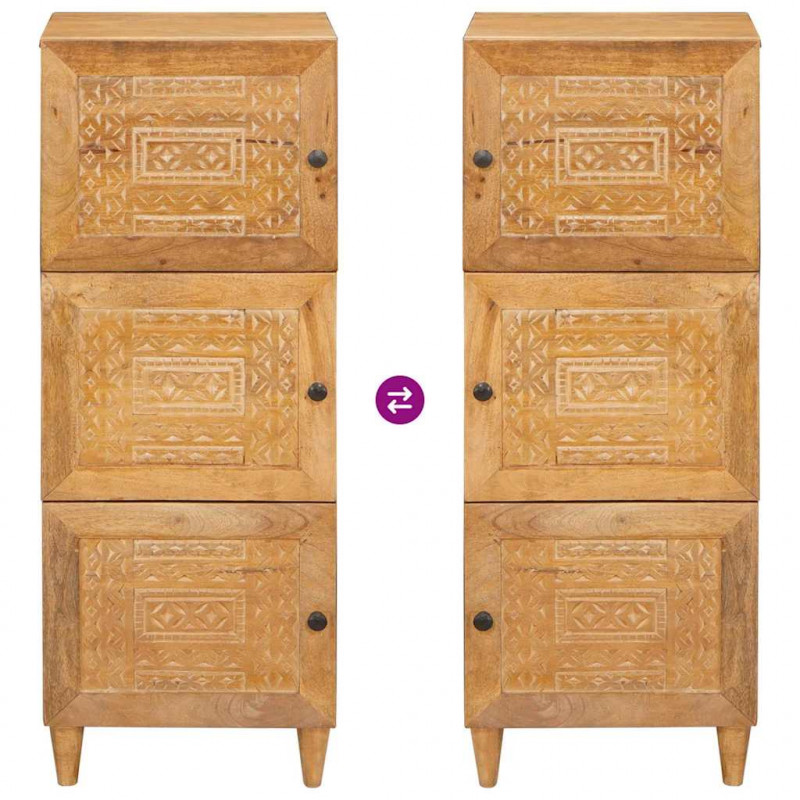 Highboard Jasnobrązowy 40 x 33 x 110 cm lite drewno mango