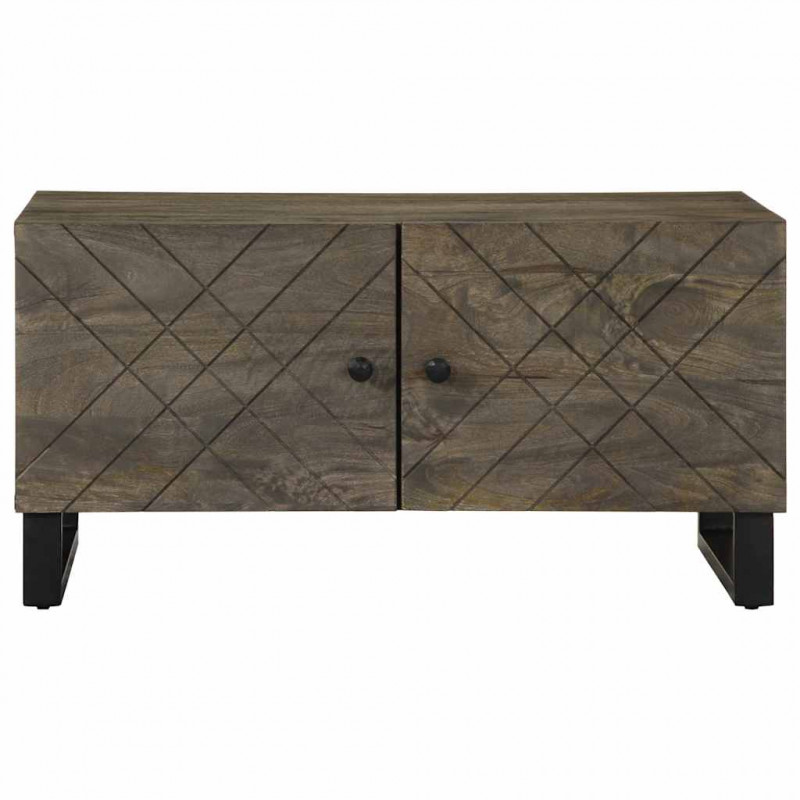Stolik kawowy, czarny, 80x50x40 cm, lite drewno mango