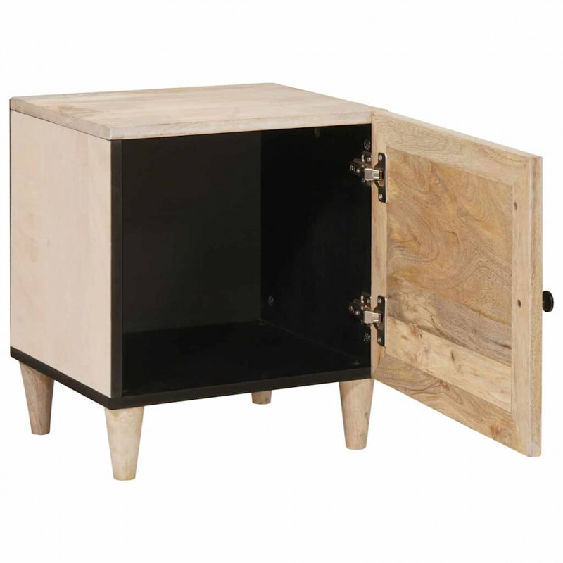 Szafka Nocna Beżowy 40 x 33 x 46 cm Lite drewno akacjowe