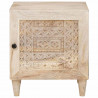 Szafka Nocna 2 pcs Beżowy 40 x 33 x 46 cm Lite drewno akacjowe
