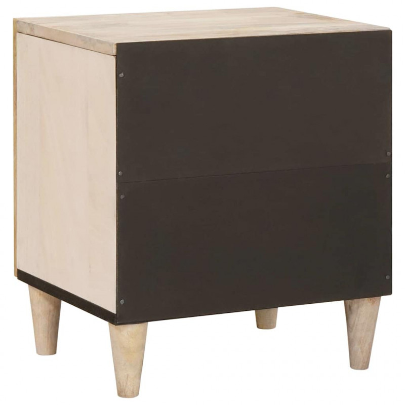 Szafka Nocna 2 pcs Beżowy 40 x 33 x 46 cm Lite drewno akacjowe