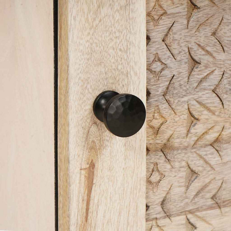 Szafka Nocna 2 pcs Beżowy 40 x 33 x 46 cm Lite drewno akacjowe