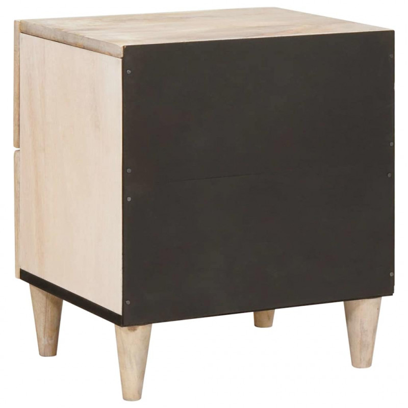 Szafka Nocna 2 pcs Beżowy 40 x 33 x 46 cm Lite drewno akacjowe