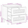 Szafka Nocna 2 pcs Beżowy 40 x 33 x 46 cm Lite drewno akacjowe