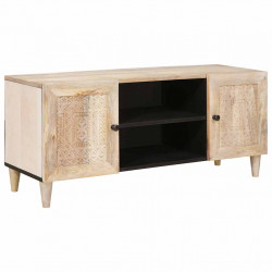 Jednostki telewizyjne z półką z drzwiami Biały 105 x 33 x 46 cm