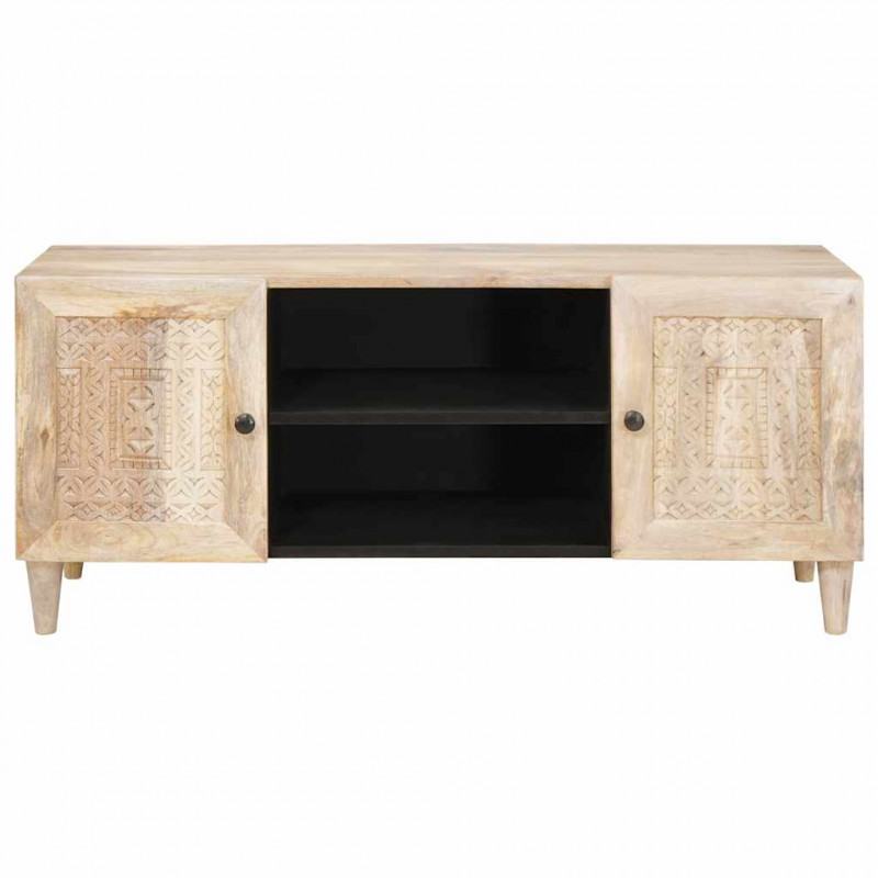 Jednostki telewizyjne z półką z drzwiami Biały 105 x 33 x 46 cm